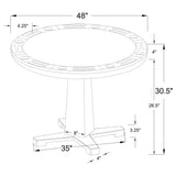 Game Table - Marietta Round Wooden Game Table Tobacco