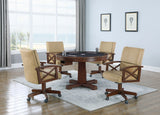 Game Table - Marietta Round Wooden Game Table Tobacco