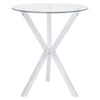 Bar Table - Denali Round Glass Top Bar Table Chrome