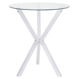 Bar Table - Denali Round Glass Top Bar Table Chrome