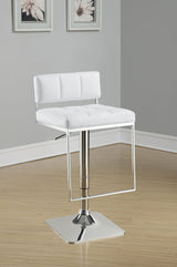 Alameda Adjustable Bar Stool White and Chrome | Coaster | Home Elegance USA