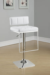 Alameda Adjustable Bar Stool White and Chrome | Coaster | Home Elegance USA