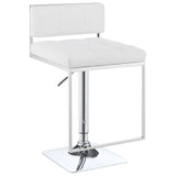 Alameda Adjustable Bar Stool White and Chrome | Coaster | Home Elegance USA