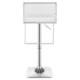 Alameda Adjustable Bar Stool White and Chrome | Coaster | Home Elegance USA