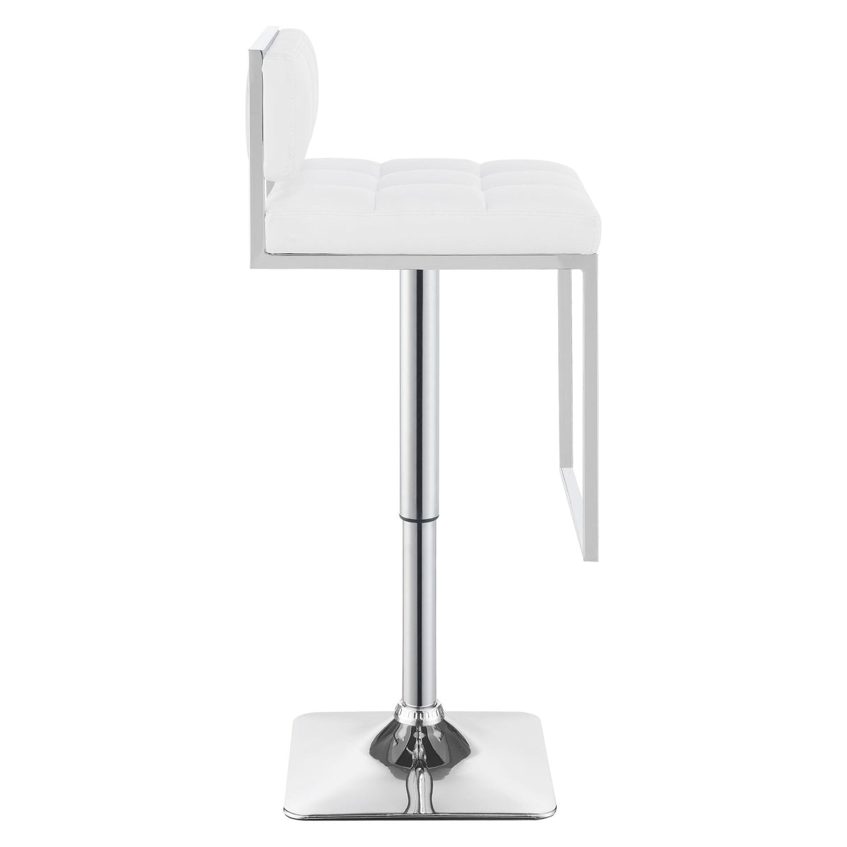 Alameda Adjustable Bar Stool White and Chrome | Coaster | Home Elegance USA