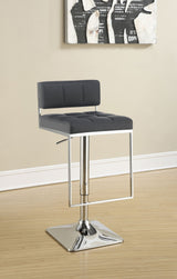 Alameda Adjustable Bar Stool Chrome and Grey | Coaster | Home Elegance USA