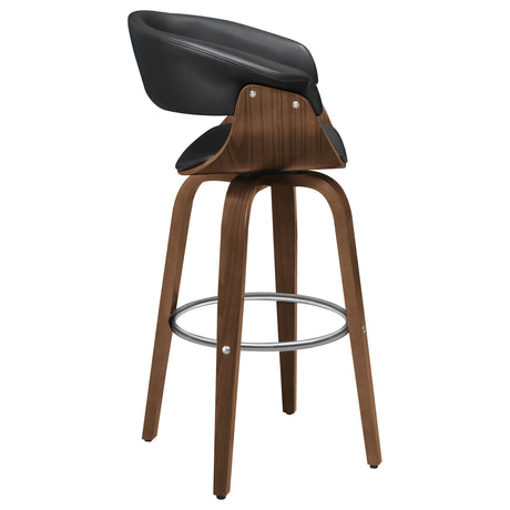 Swivel Bar Stool - Zion Upholstered Swivel Bar Stool Walnut and Black