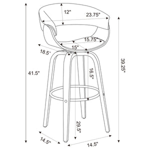 Swivel Bar Stool - Zion Upholstered Swivel Bar Stool Walnut and Black