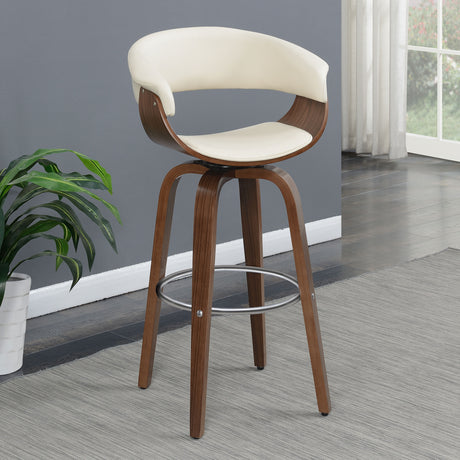 Swivel Bar Stool - Zion Upholstered Swivel Bar Stool Walnut and Ecru