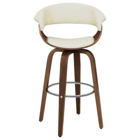 Swivel Bar Stool - Zion Upholstered Swivel Bar Stool Walnut and Ecru