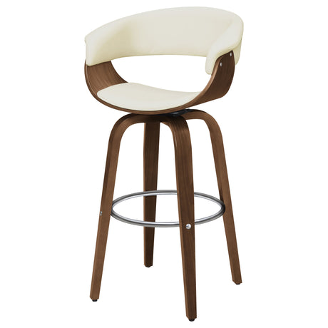 Swivel Bar Stool - Zion Upholstered Swivel Bar Stool Walnut and Ecru