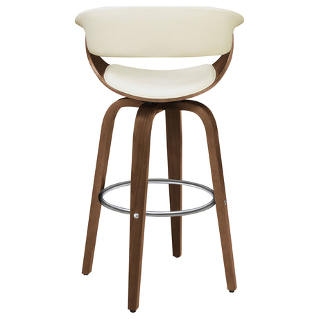 Swivel Bar Stool - Zion Upholstered Swivel Bar Stool Walnut and Ecru