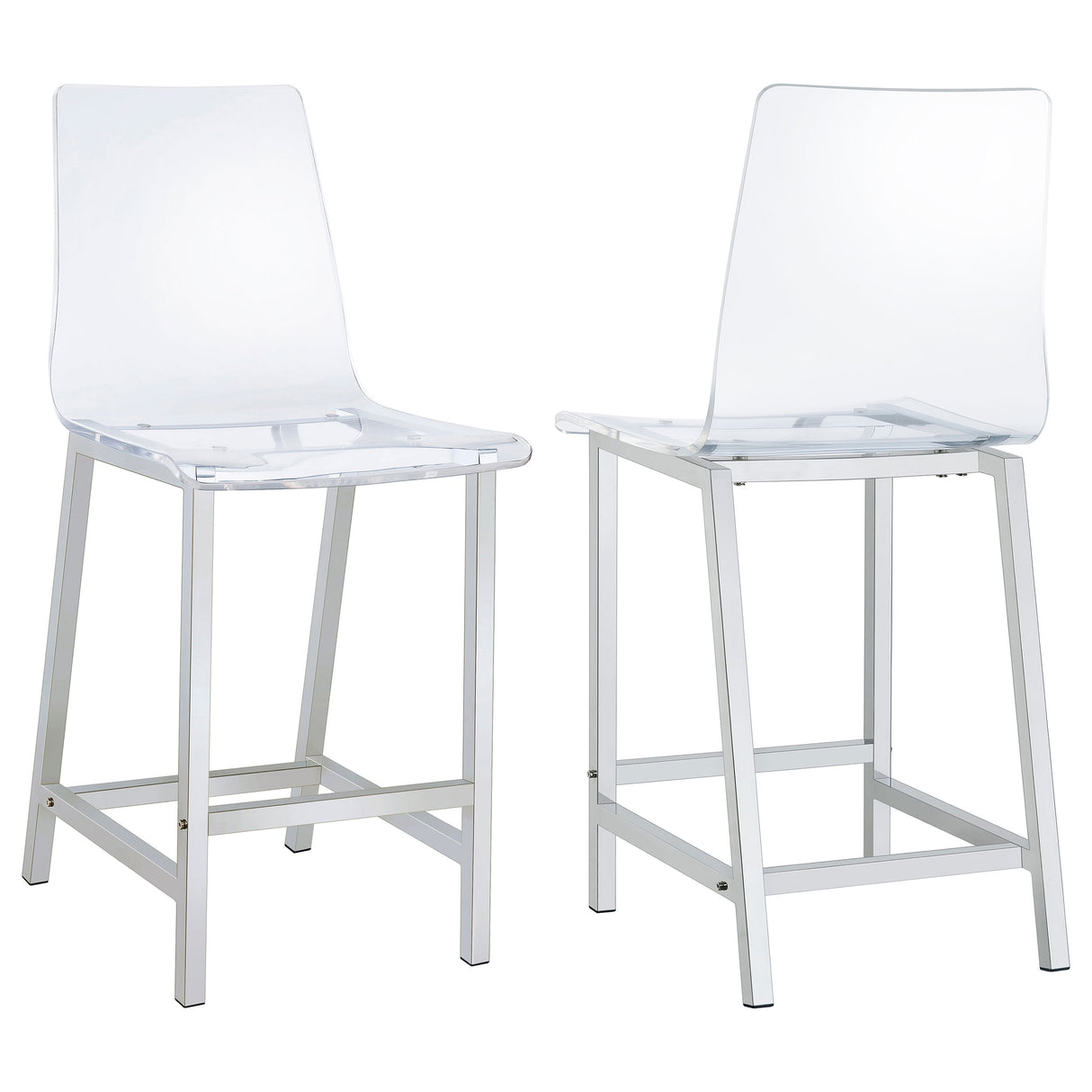 Counter Stool - Juelia Counter Height Stools Chrome and Clear Acrylic (Set of 2)