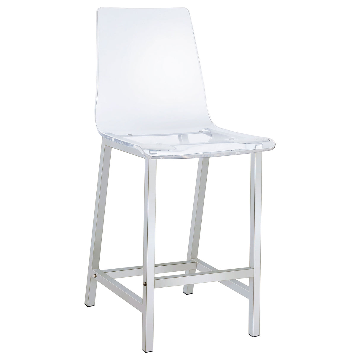 Counter Stool - Juelia Counter Height Stools Chrome and Clear Acrylic (Set of 2)