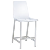 Counter Stool - Juelia Counter Height Stools Chrome and Clear Acrylic (Set of 2)