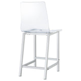 Counter Stool - Juelia Counter Height Stools Chrome and Clear Acrylic (Set of 2)