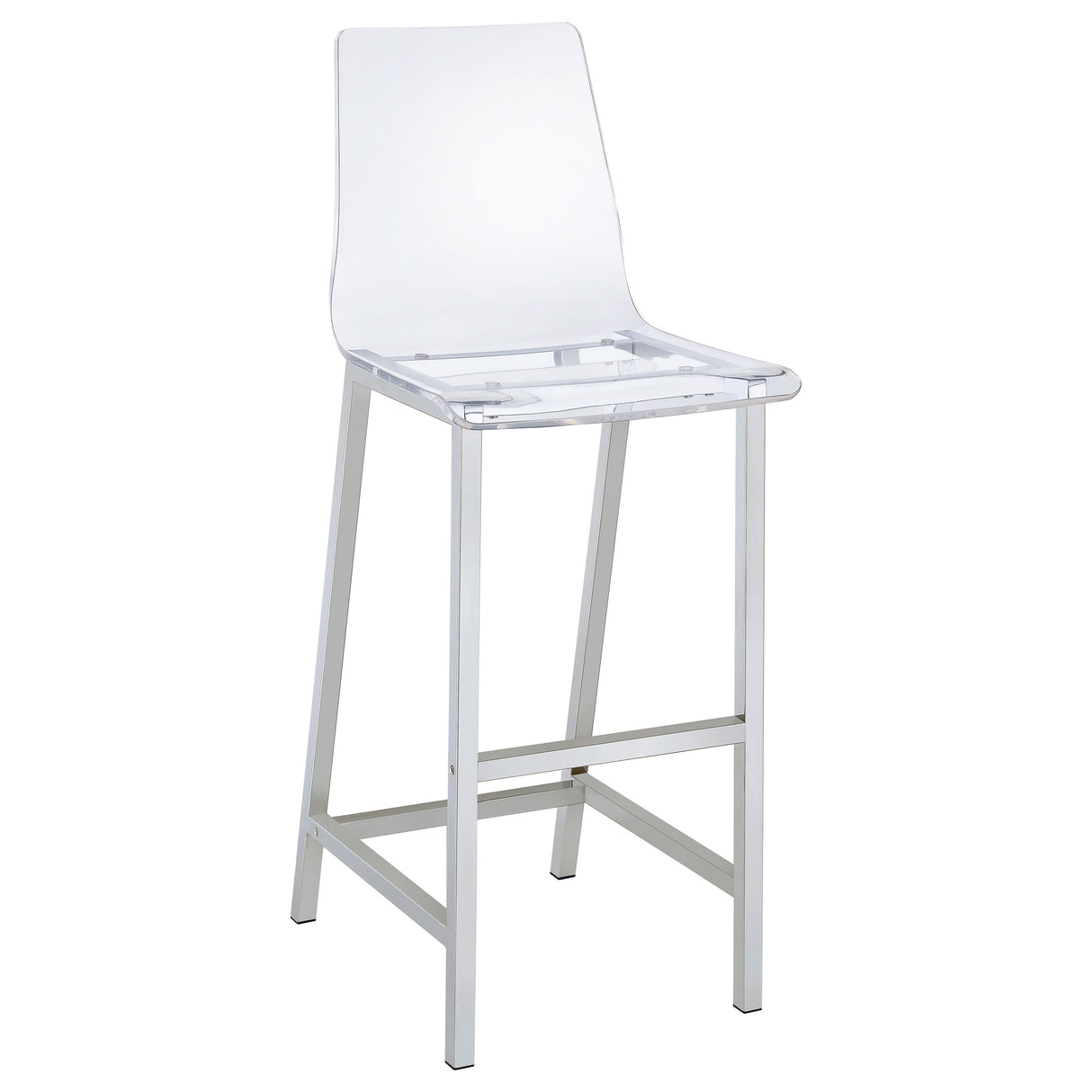 Bar Stool - Juelia Bar Stools Chrome and Clear Acrylic (Set of 2)