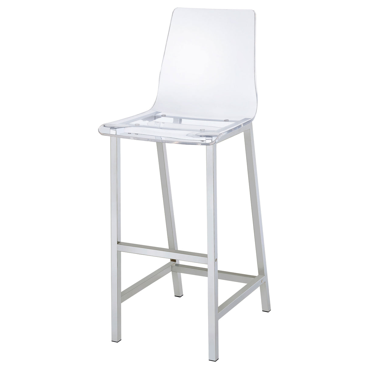 Bar Stool - Juelia Bar Stools Chrome and Clear Acrylic (Set of 2)