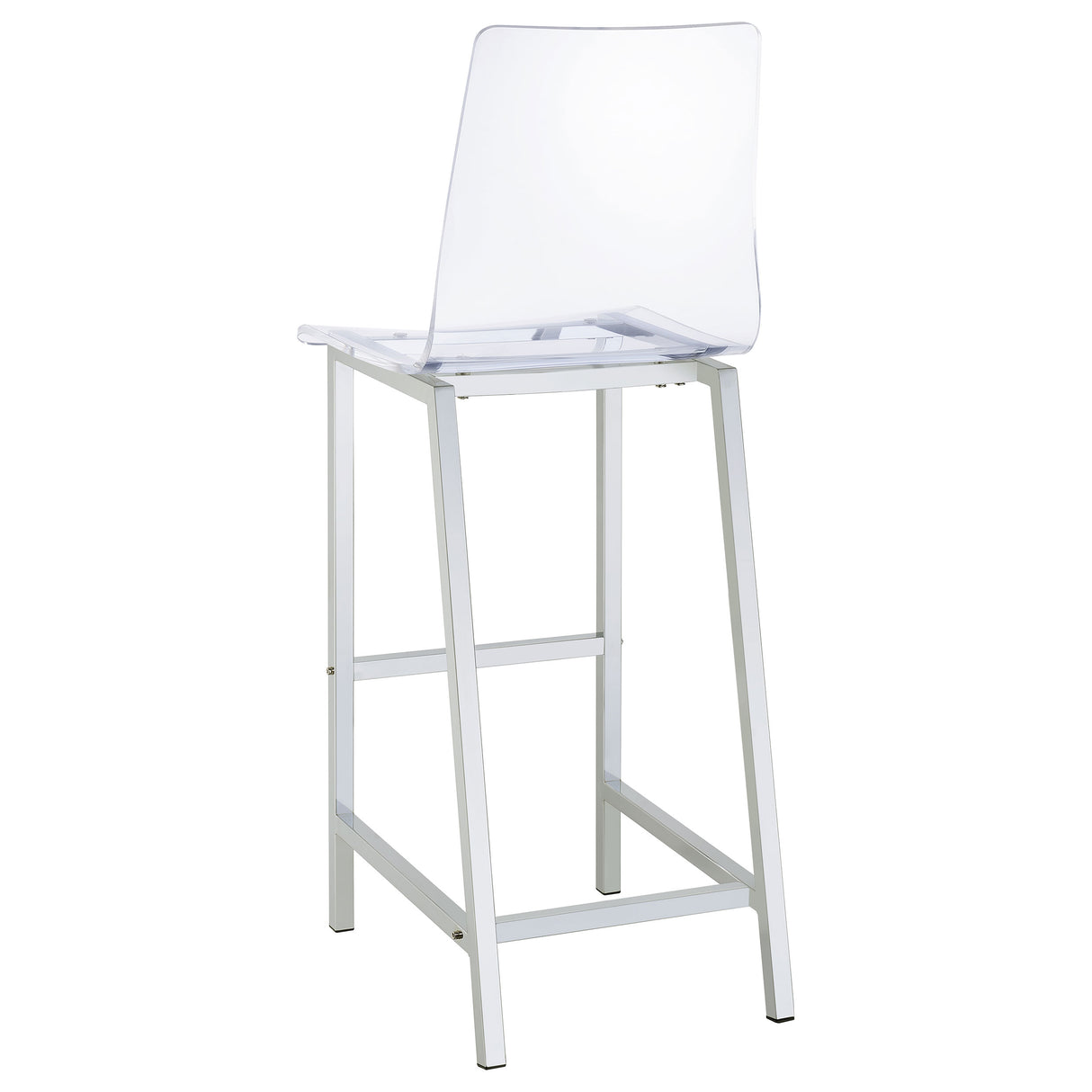 Bar Stool - Juelia Bar Stools Chrome and Clear Acrylic (Set of 2)