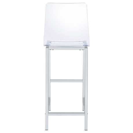 Bar Stool - Juelia Bar Stools Chrome and Clear Acrylic (Set of 2)