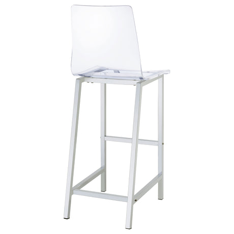 Bar Stool - Juelia Bar Stools Chrome and Clear Acrylic (Set of 2)