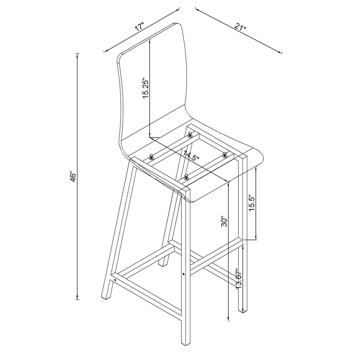 Bar Stool - Juelia Bar Stools Chrome and Clear Acrylic (Set of 2)