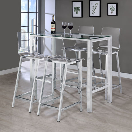 Bar Stool - Juelia Bar Stools Chrome and Clear Acrylic (Set of 2)