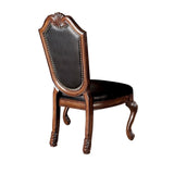 Acme - Chateau De Ville Side Chair (Set-2) 10038A Black Synthetic Leather & Cherry Finish