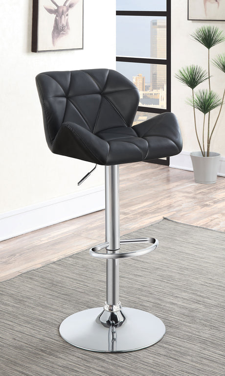 Adjustable Bar Stool - Berrington Adjustable Bar Stools Chrome and Black (Set of 2)