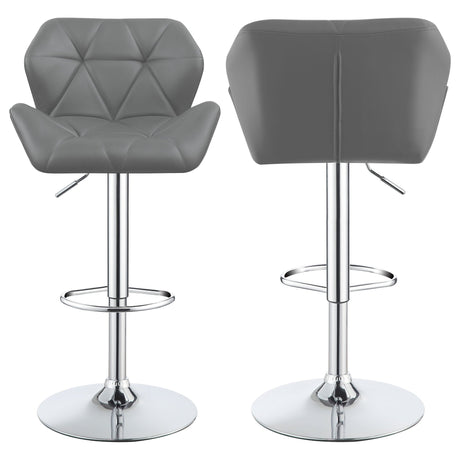 Berrington Adjustable Bar Stools Chrome and Grey (Set of 2) | Coaster - 100426 - Home Elegance USA - 1