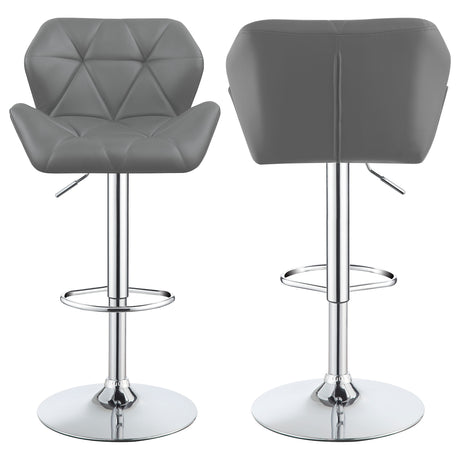 Adjustable Bar Stool - Berrington Adjustable Bar Stools Chrome and Grey (Set of 2)