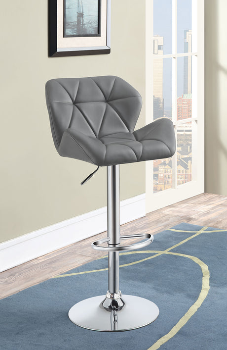 Adjustable Bar Stool - Berrington Adjustable Bar Stools Chrome and Grey (Set of 2)