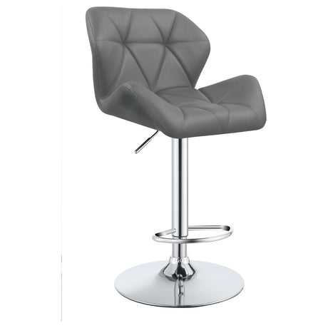 Adjustable Bar Stool - Berrington Adjustable Bar Stools Chrome and Grey (Set of 2)