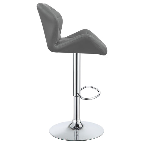 Adjustable Bar Stool - Berrington Adjustable Bar Stools Chrome and Grey (Set of 2)