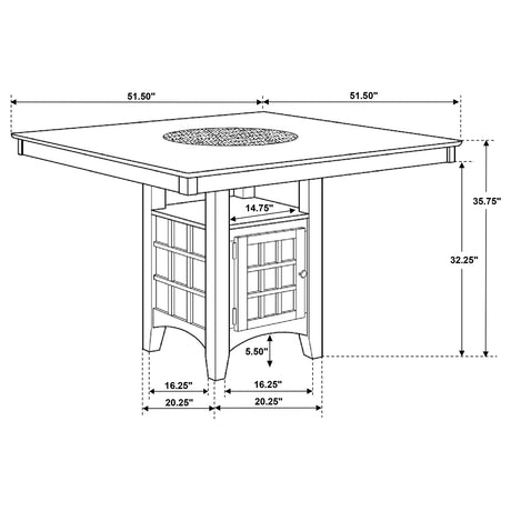 Counter Height Dining Table - Gabriel Square Counter Height Dining Table Cappuccino