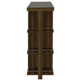 Bar Cabinet - Evelio Bar Unit with Wine Bottle Storage Walnut