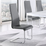 Side Chair - Montclair Upholstered High Back Side Chairs Grey and Chrome (Set of 4)