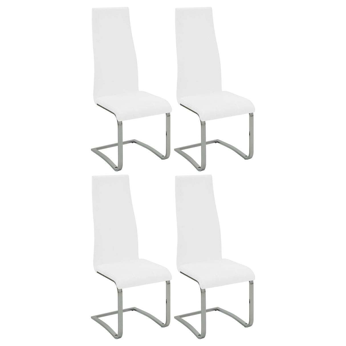 Side Chair - Montclair High Back Dining Chairs Black and Chrome (Set of 4)