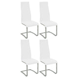 Side Chair - Montclair High Back Dining Chairs Black and Chrome (Set of 4)