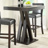 Bar Table - Freda Double X-shaped Base Square Bar Table Cappuccino