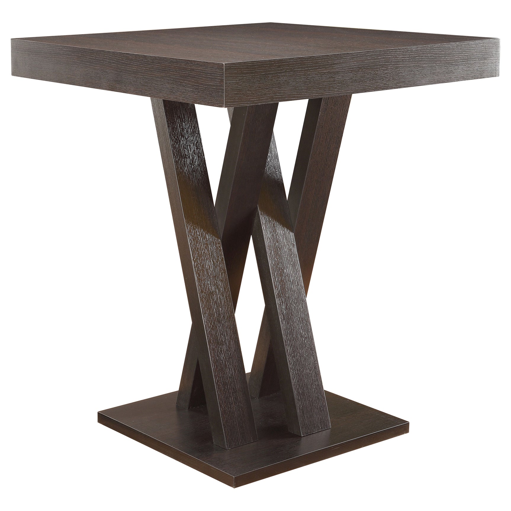 Bar Table - Freda Double X-shaped Base Square Bar Table Cappuccino