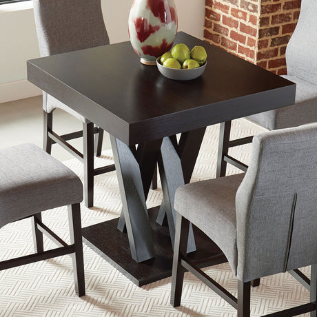 Counter Height Dining Table - Freda Square Counter Height Table Cappuccino