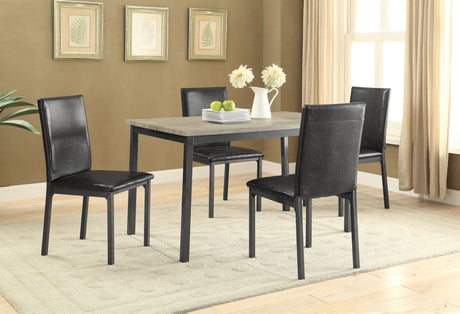 Garza 5 - piece Dining Room Set Weathered Grey and Black - 100611 - S5 - image - 1