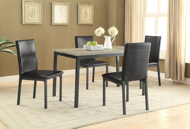 Garza 5 - piece Dining Room Set Weathered Grey and Black | Coaster | Home Elegance USA