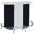 Home Bar - Lacewing 1-shelf Bar Unit Glossy Black and White