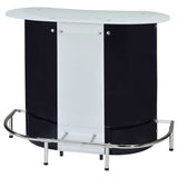 Home Bar - Lacewing 1-shelf Bar Unit Glossy Black and White
