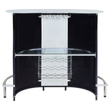 Home Bar - Lacewing 1-shelf Bar Unit Glossy Black and White