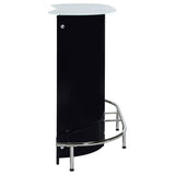 Home Bar - Lacewing 1-shelf Bar Unit Glossy Black and White