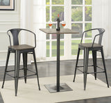 Bar Stool - Cavalier Wooden Seat Bar Stools Dark Elm and Matte Black (Set of 2)