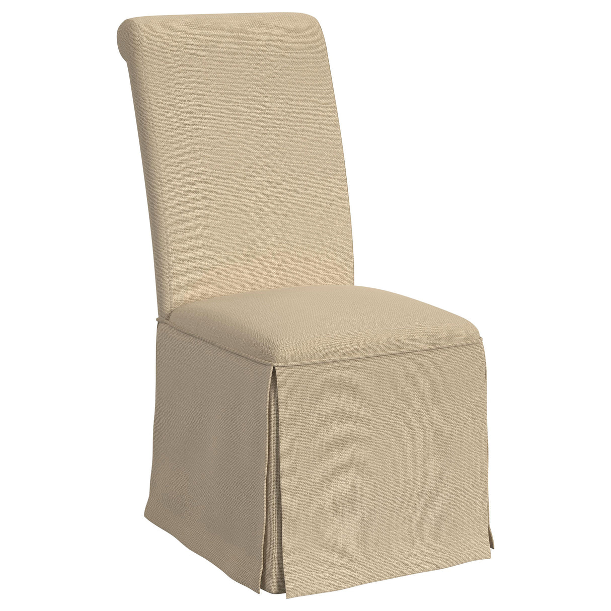 Shawna Upholstered Skirted Dining Chair Light Khaki (Set of 2) - Home Elegance USA